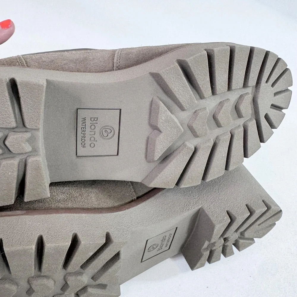 Blondo Daylor Boots Womens Size 11 Gray Suede Waterproof Ankle Wedge Winter Snow